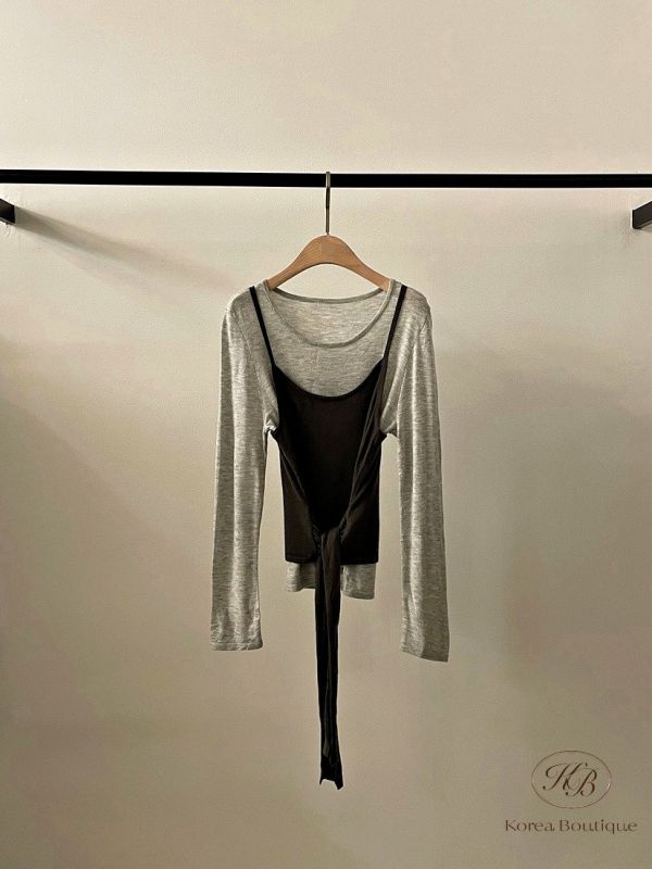 Fw127 秋季 假兩件式上衣 
