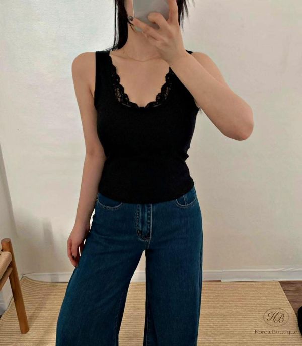 SS106 春季 超美蕾絲拼接bra top 