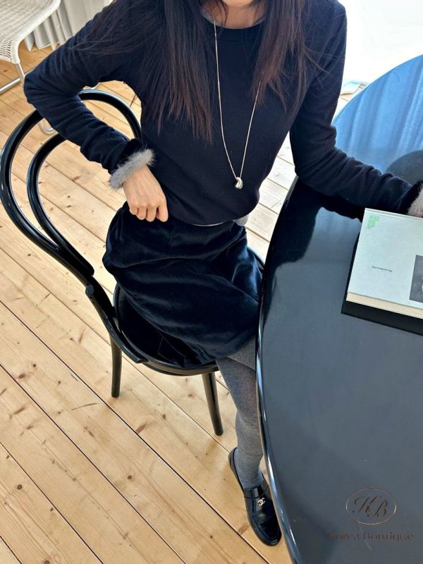 Fw461 冬季 毛毛手袖上衣 