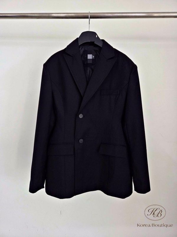 SS89 春季 深色系長版西裝外套 