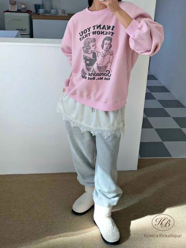 FWKR73 冬季 漫畫女郎 加絨衛衣 