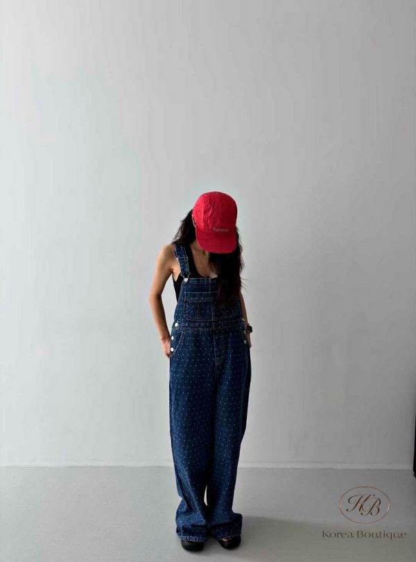 Fw117 秋季 好好看的點點吊帶褲 