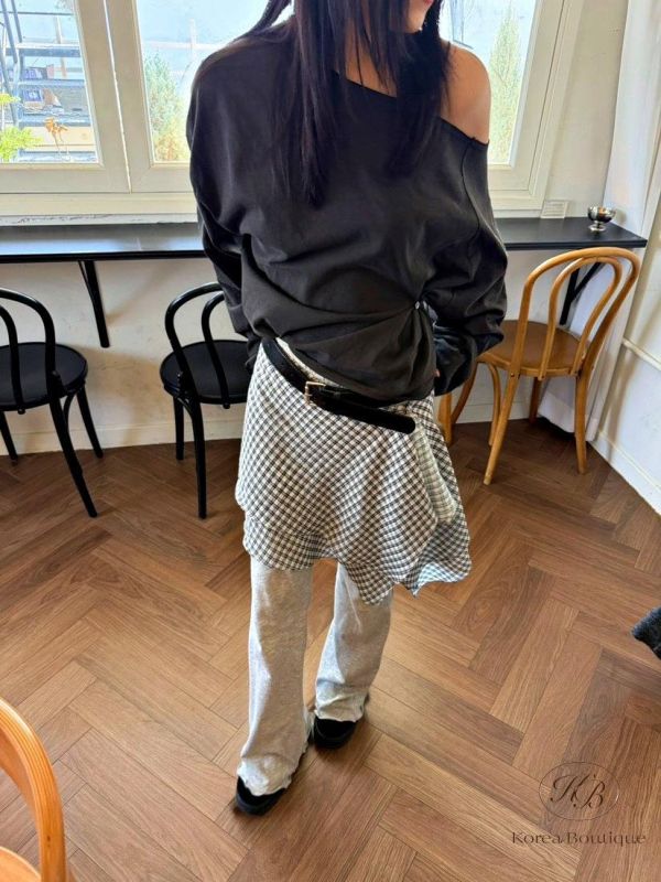 KR2615 夏季 格紋裙簾 