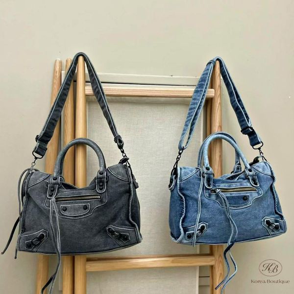 SS366 春季 牛仔丹寧機車包 