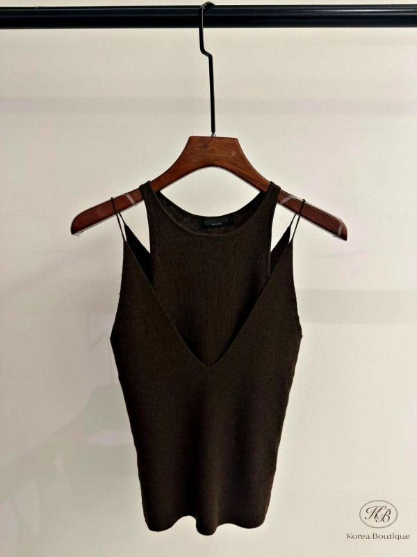 SS195 春季 假兩件質感針織背心 