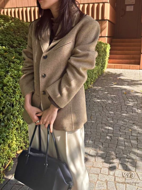 Fw379 秋季 羊毛質感西裝外套 