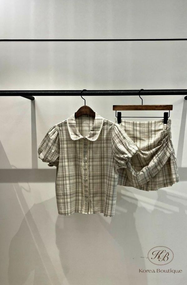 SS369 春季 格紋襯衫套裝 