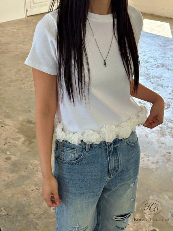 SS324 春季 花瓣下擺上衣 