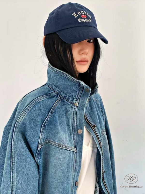 SS162 春季 好看的壓線翻領牛仔外套 