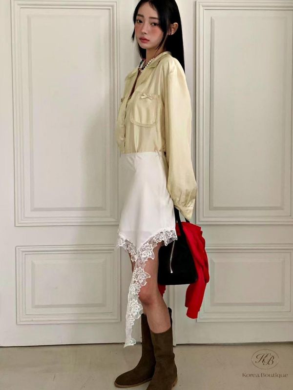 SS222 春季 垂墜蕾絲半身裙 