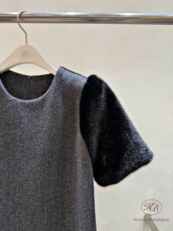 FWKR91 冬季 毛毛袖洋裝 