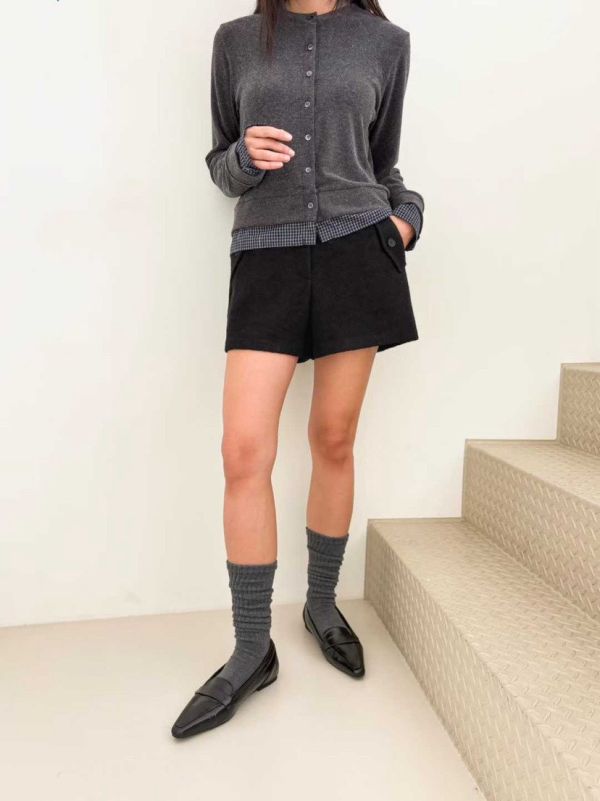 FWKR11 冬季 質感很好的毛呢短褲 