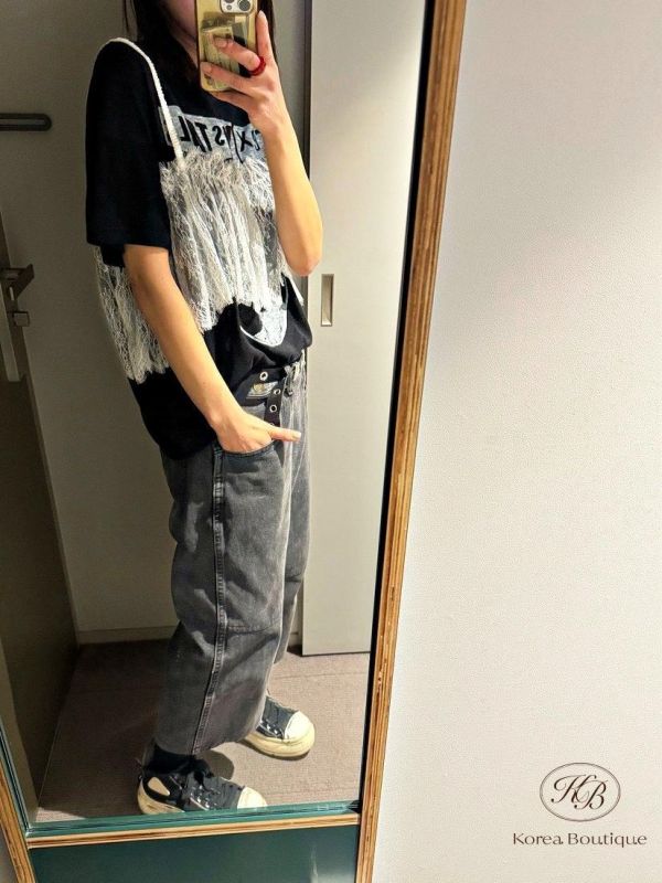 SS314 春季 假兩件蕾絲搖滾tee 