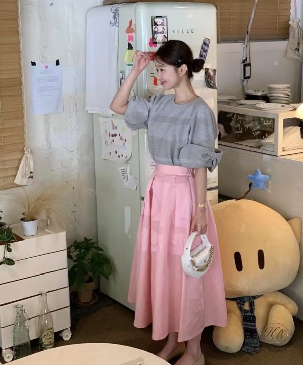 Spr99 春裝 絲綢感圓裙 