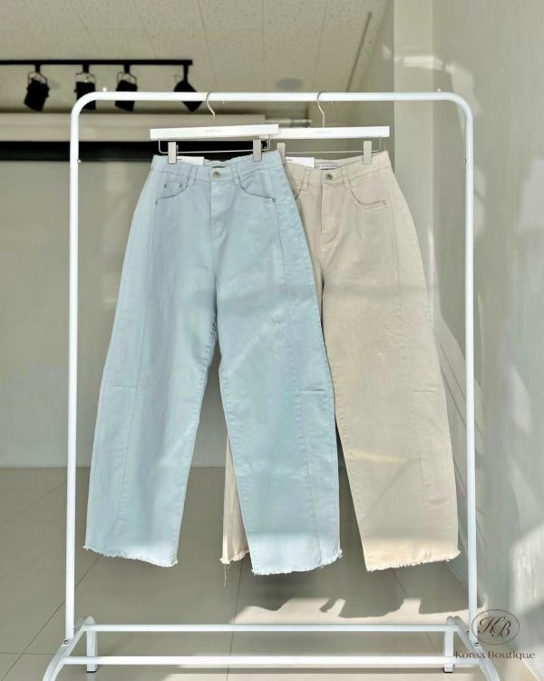 SS226 春季 毛邊直筒牛仔褲 