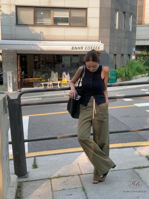 Su69 夏裝 棉麻抽繩褲子 