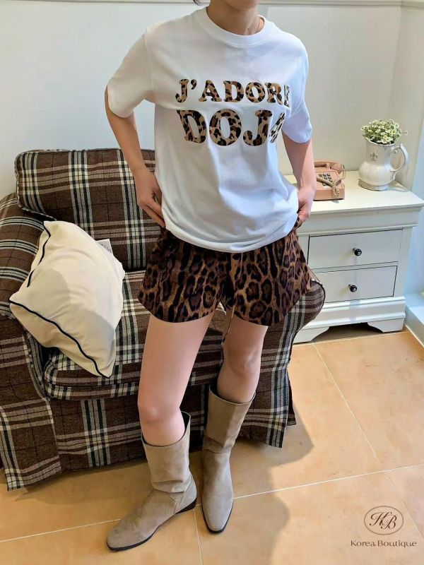 SS320 春季 自留豹紋短褲 材質涼爽的布料 