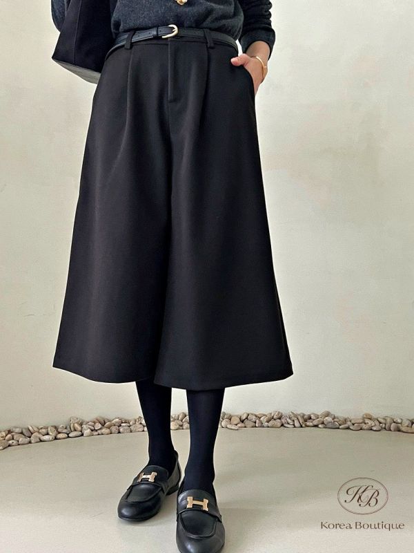 Fw375 秋季 毛呢七分褲 後鬆緊 均碼 