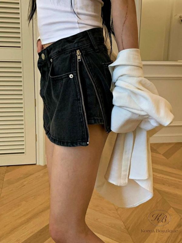 SS280 春季 牛仔拉鍊褲裙 