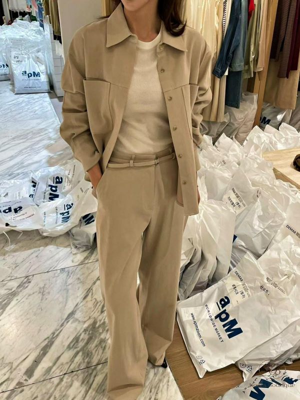 FW3828 秋季 有質感的西裝套裝 秋冬米白色也是首選 