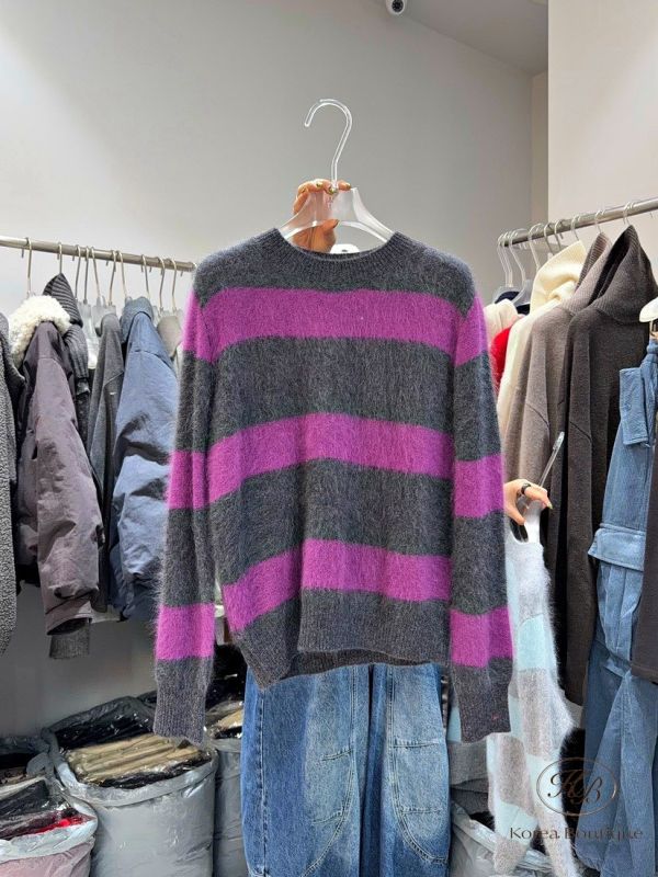 FWKR22 冬季 條紋馬海毛上衣 