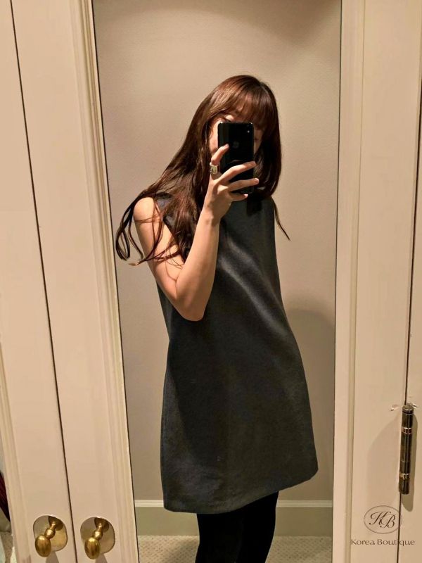 FW3884 秋季 溫柔小姊姊款羊毛洋裝 正面反面可以穿 