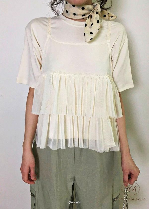 SS330 春季 可愛紡紗兩件式上衣 