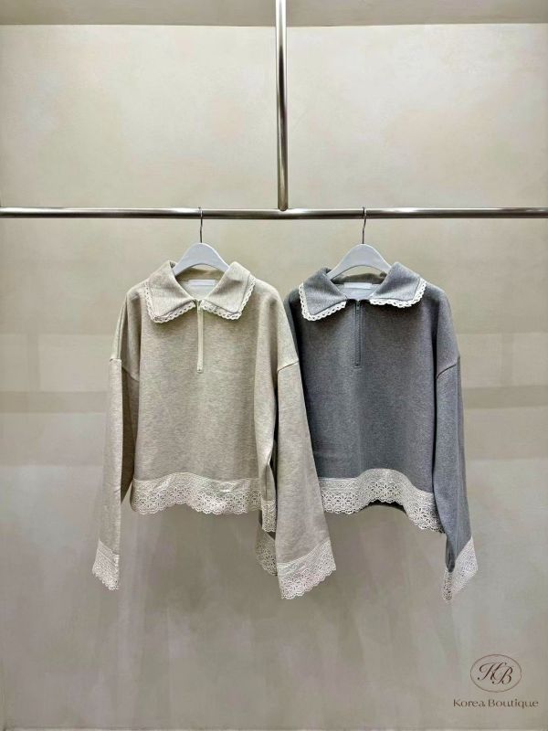 FWKR58 冬季 蕾絲加絨上衣 