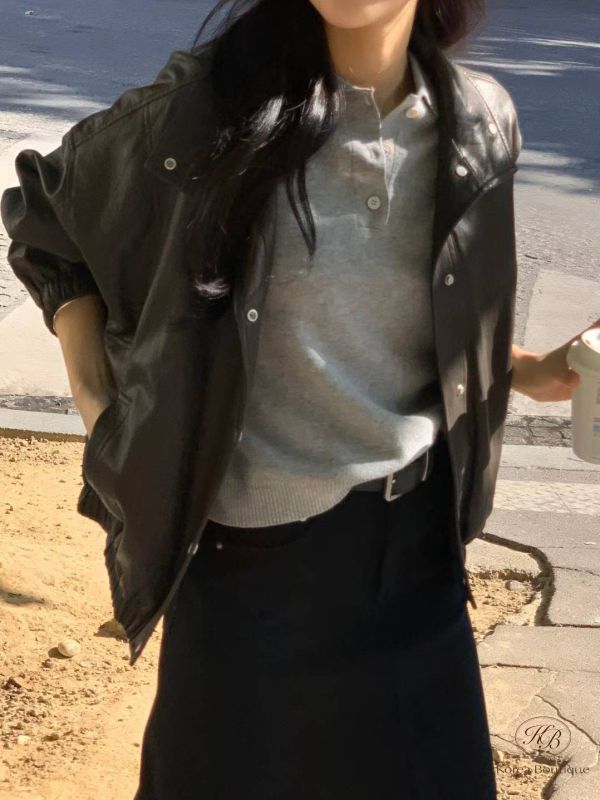 Fw64 秋季 棒球外套感的皮衣 