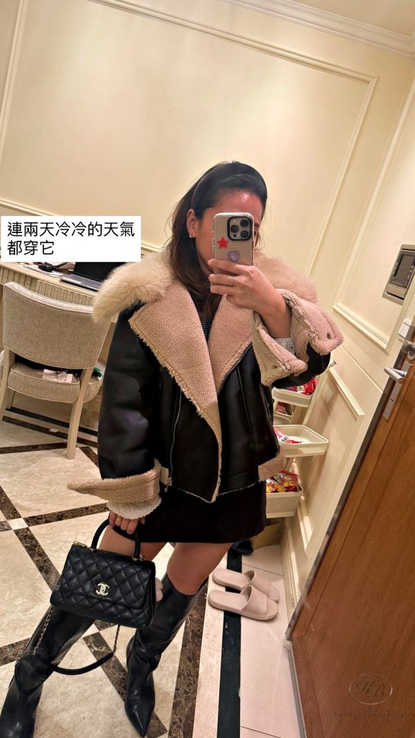 FWKR113 冬季 闆娘自留毛毛皮草皮衣外套 