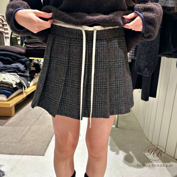 FWKR51 冬季 格紋百褶褲裙 