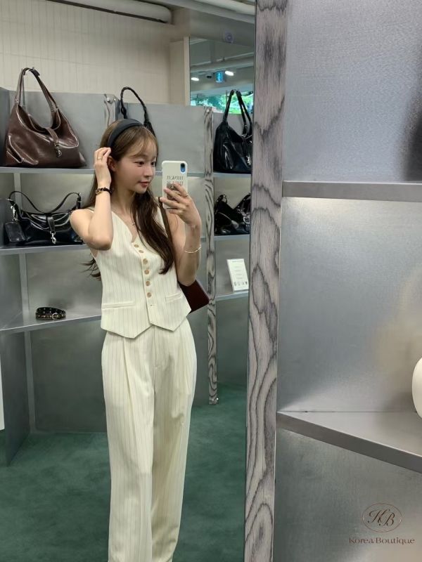 Su50 夏裝 質感時髦的條紋褲裝 
