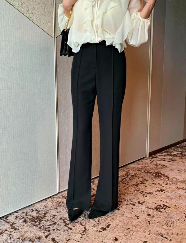 SS144 春季 好看的車縫邊西裝褲 開叉 