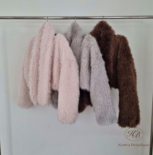Fw415 秋季 短版皮草大衣 附上圍巾 