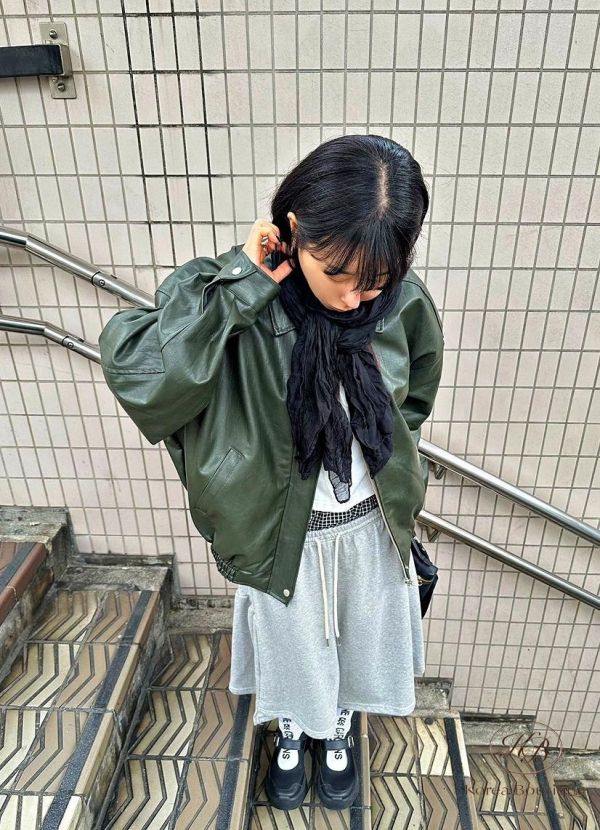 SS131 春季 簡約棒球外套皮衣 