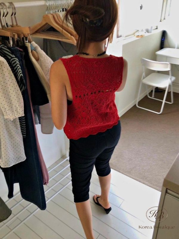 SS360 春季 好好看的簍空針織背心 