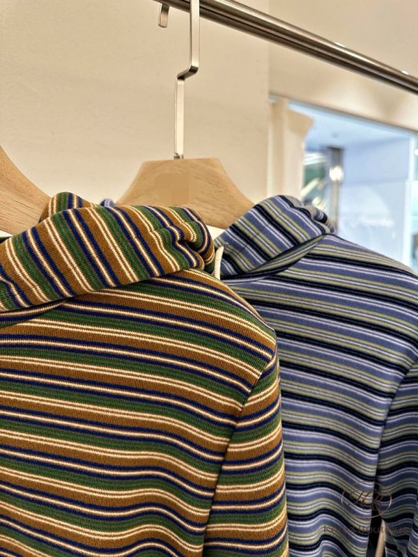 SS02 冬季 細條紋縮腰連帽上衣 