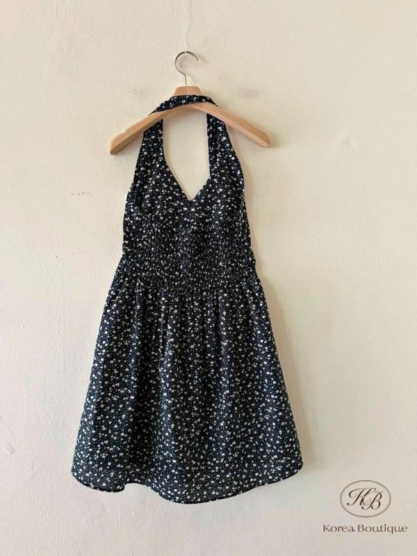 SS358 春季 碎花繞脖洋裝 