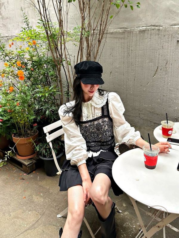 Fw354 秋季 珠串蕾絲馬甲 