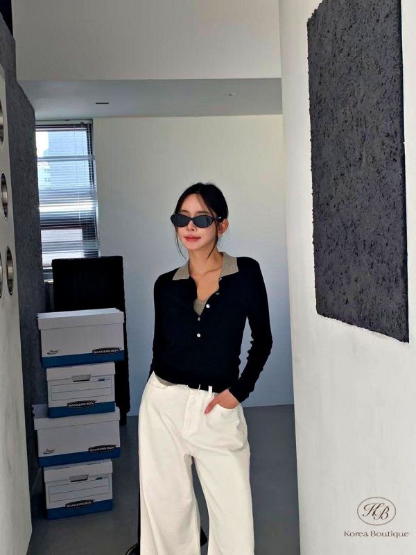 Fw404 秋季 假兩件翻領上衣 