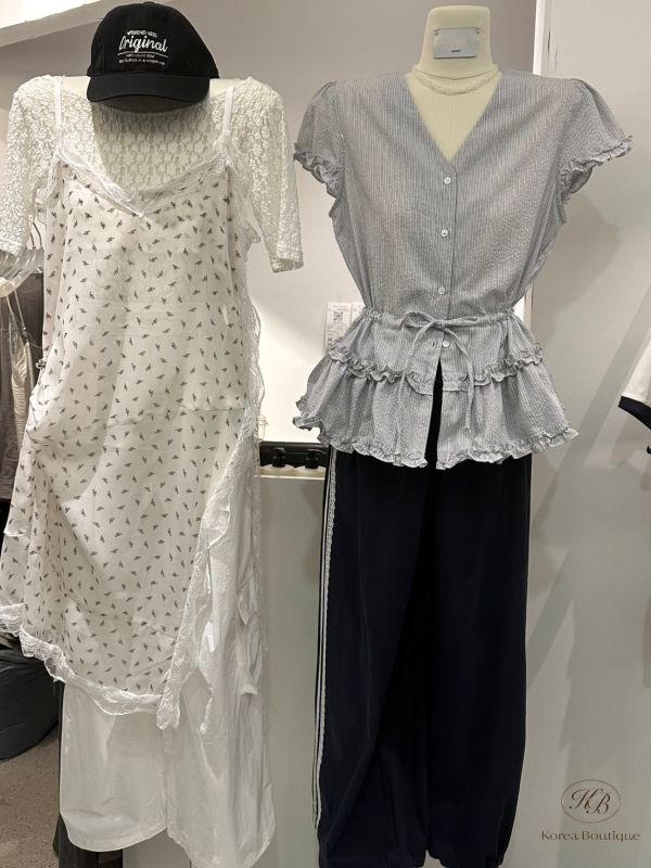 Kr73 夏裝 雙綁帶層次荷葉袖上衣 