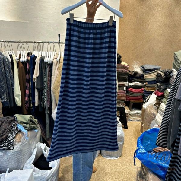 Fw471 冬季 條紋長裙 