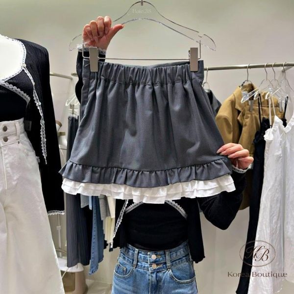 SS115 春季 可愛花邊褲裙西裝套裝 