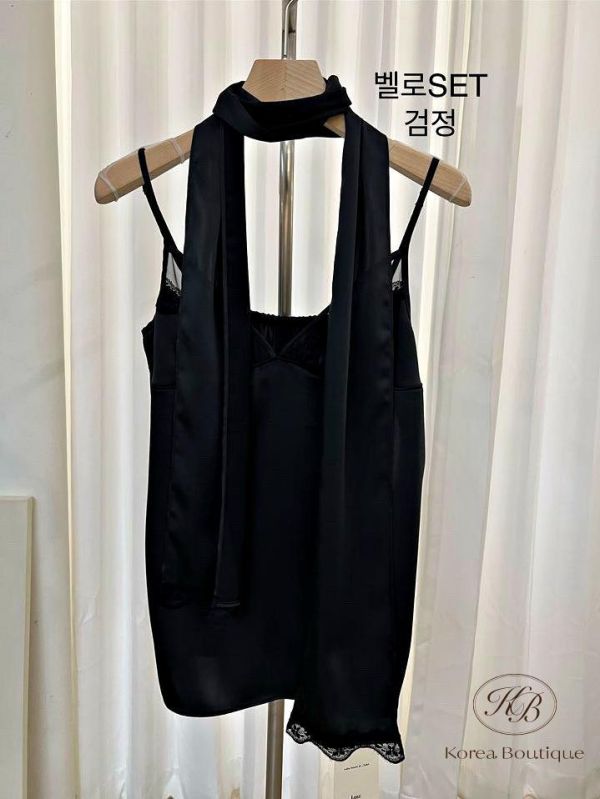 FW2639 秋季 附圍巾的絲綢背心 