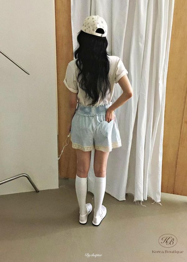 SS432 春季 條紋愛心口袋褲 