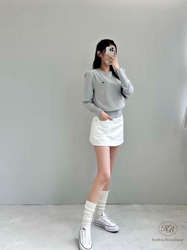 Fw365 秋季 有墊肩的針織薄上衣 