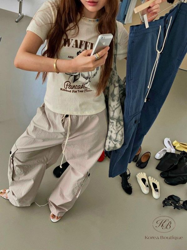 SS524 夏季 美式塗鴉鬆餅女孩tee 