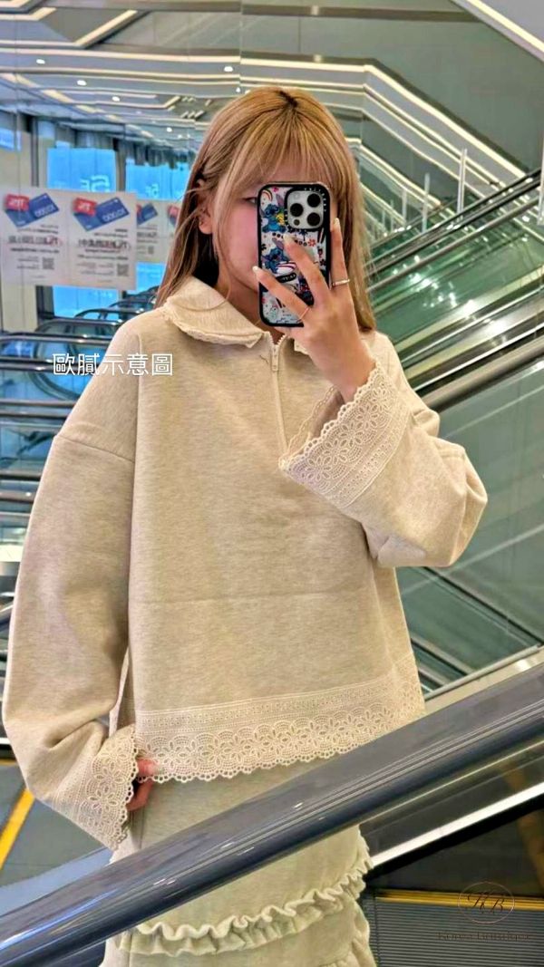 FWKR58 冬季 蕾絲加絨上衣 