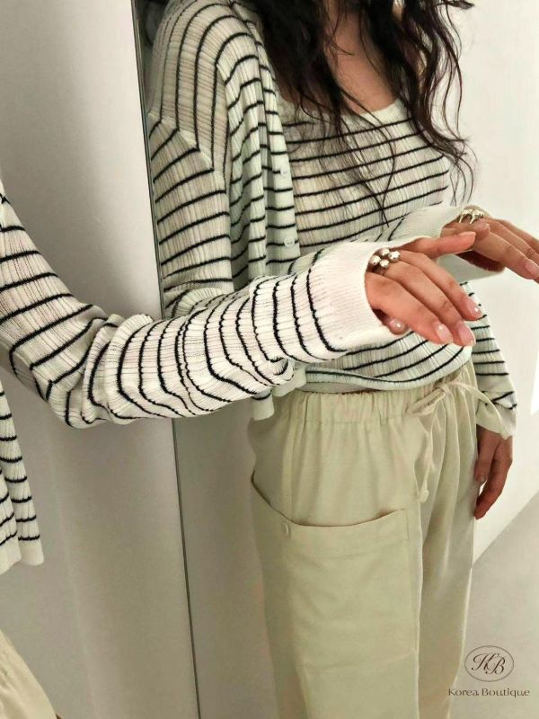 SS100 春季 質感條紋兩件式 