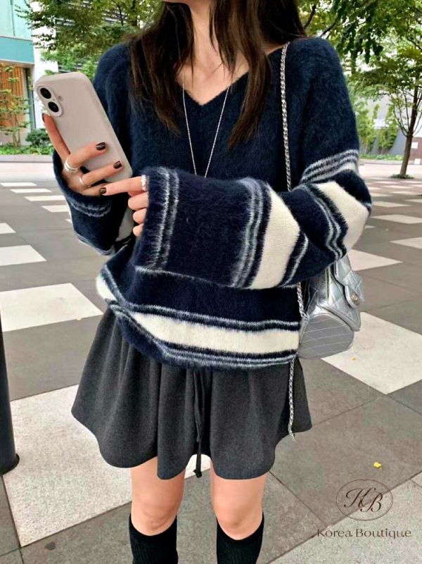 Fw358 秋季 馬海毛手袖設計毛衣 